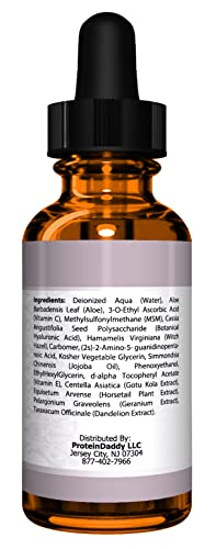 Soro de vitamina C pura de tamanho duplo para face com ácido hialurônico - anti -rugas, anti -envelhecimento, círculos escuros, manchas de idade, vitamina C, limpador de poros, cicatrizes de acne, ingredientes veganos orgânicos