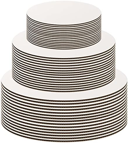 Conjunto redondo de placas de bolo branco [18 pacote] 6 peças de 6, 8 e 10 polegadas | Círculos de bolo de papelão círculos | Bandeja de base da placa de prato de bolo descartável | Suprimentos de decoração de bolos | Acessórios para placas de bolo