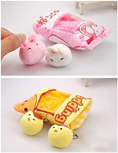 Soft Byled Simulation Simulation Snack Plush Toys Baby Mini Cartoon Rabbit Puppy Lanche Bag Byled Toy Toy Dog Pudim Pillow