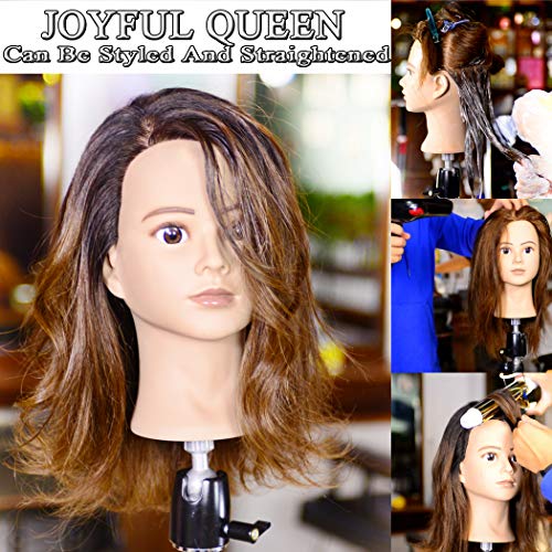 Cabeça de manequim com de treinamento de cabelo humano de cabeça para cabeleireiro boneca cabeças manikin cabeça