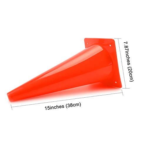 Cones de trânsito de 15 polegadas, 5 Cones de futebol de futebol de plástico Plástico Cones marcadores de agilidade para
