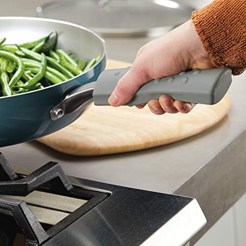 Ayesha Curry Kitchen Tools and Gadgets Holding Silicone/Suports Sleeve Conjunto para ferro fundido, frigideiras e frigideiras,