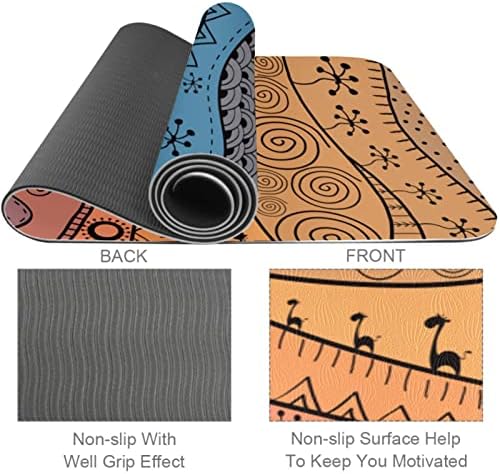 6mm de tapete de ioga extra grosso, Ethno Padrão Imprimir impressão ecológica TPE TECMATS MATS PILATES MAT COM ioga, treino,