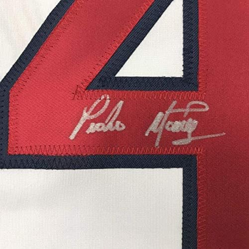 Pedro Martinez 33x42 emoldado/assinado Jersey JSA Coa