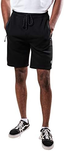 Brooklyn Athletics Men's Fleece Jogger Shorts com bolsos com zíper