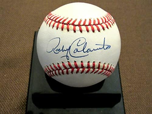 Rocky Colavito índios Dodgers Yankees assinados Auto Vintage Oal Baseball PSA/DNA - Bolalls autografados