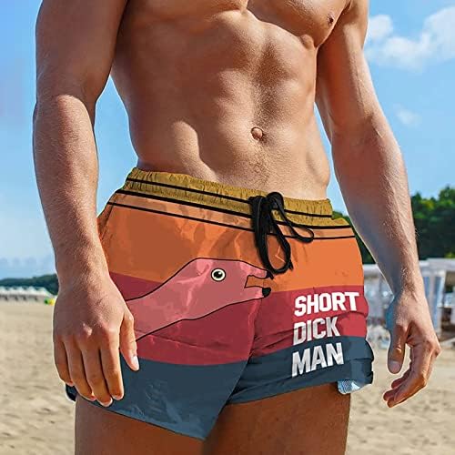 Funny Swim Sworks Men's Quick Dry Beach Shorts com forro de malha e bolsos - este peixe era tão grande curto