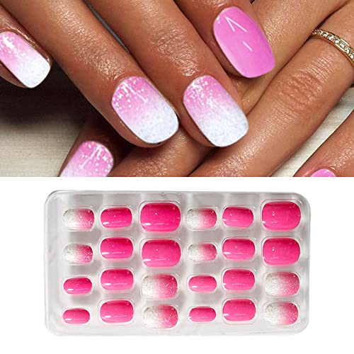 Pressione as unhas Design Falsas unhas longas de acrílico brilhante pregos falsos unhas de flores para mulheres e meninas