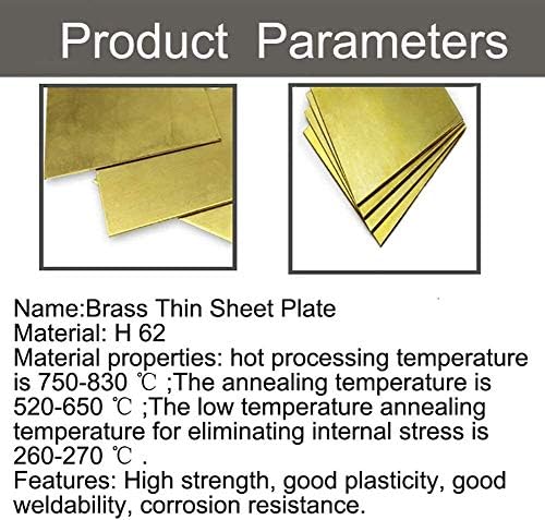 Lucknight H62 Placa de lençol de latão Tamanho personalizado CNC Modelo de molde Diy Contrrução Clique de espessura 1. 5mm 1PCS Placa de latão