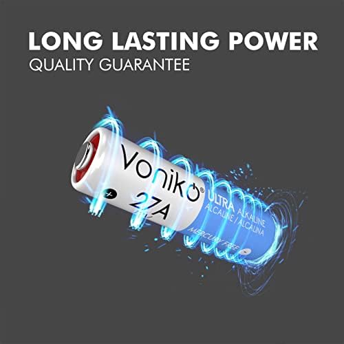 Voniko 27A 12V Bateria alcalina de 6 - Bateria de 12 volts com duração de 12 volts para campainhas remotas e porteiras