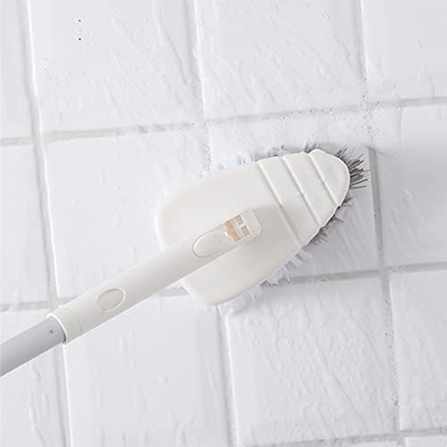 Escova de limpeza de ladrilhos de banheira com alça longa, escova de limpador de rejunte com design flexível de cabeça de escova,