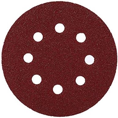 DISCO DE LANDO DE GOSHYDA, 10pcs 5 polegadas 125 mm Discos de lixamento vermelho 8 orifício 60 1000 Papéis de areia