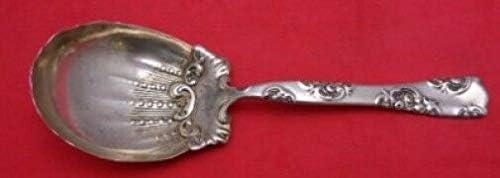Rose & Scroll bithing Sterling Silver Berry Spoon 7 3/4