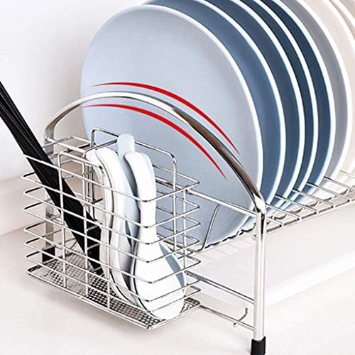 Jahh Dish Secying Rack-Dish Dhish Kitchen Sink Caddy com talheres removíveis, se encaixa na pia ou na bancada