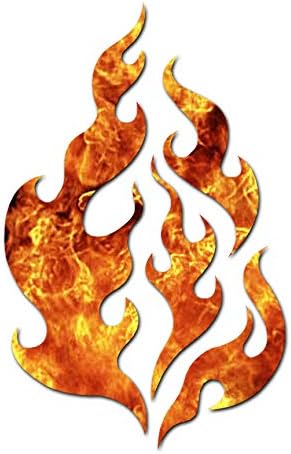 Fire Flames Art - adesivo de decalque de vinil - 3,75 x 6 - chamas laranja