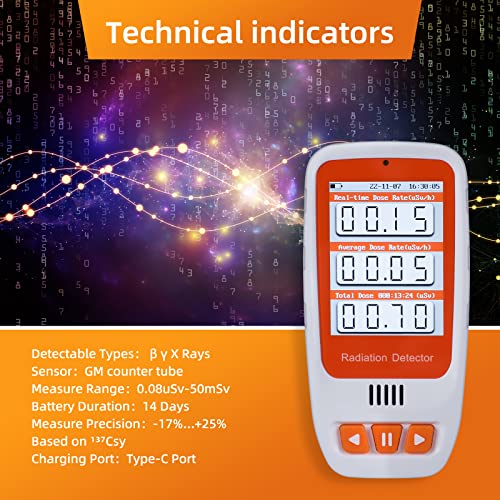 Detector de radiação nuclear de contador Geiger, alta precisão Beta Gamma Dosímetro radioativo de raios X, Mini Radiação