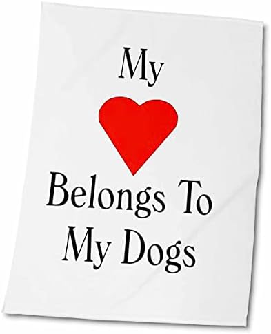 A imagem 3drose do meu coração pertence aos meus cães - toalhas