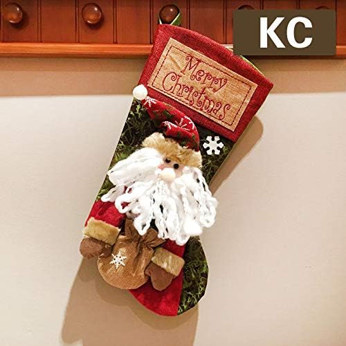 Decoração de meias de Natal 19 3 pacote meias de natal decoração Santa Snowman rena Meia para meias penduradas no Natal