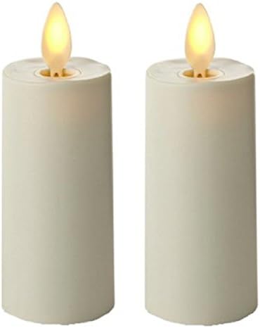 Allwell Conjunto de 2 velas votivas sem chamas: 1,5 x 4,5 de pavio sem aroma de movimentação LED LED ABS PLÁSCO