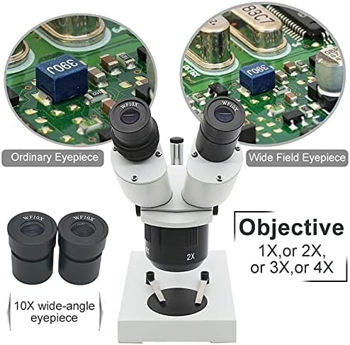 Quul 10X-20X-30X-40X Microscópio estéreo binocular Microscópio Industrial Iluminado com Coloqueira para Reparar PCB