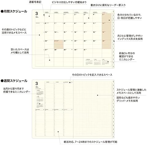 Laconic Lim85-230wg Toitoi Weekly Planner, começa em março de 2023, B6, cinza quente