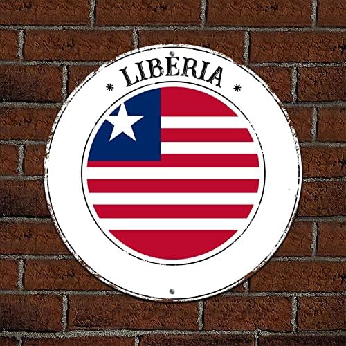 Liberia Aluminium Metal Wreath Sign Liberia Flag Decoração de placa de lata de metal de metal