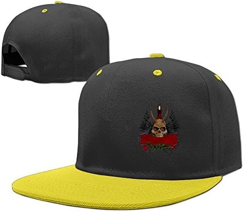 Predatorda Horned Skull Boys Baseball Snapback Hat amarelo