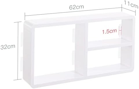 Prateleiras flutuantes para parede, bordas de plástico para decoração de parede, racks de armazenamento branco de 6pcs, prateleira