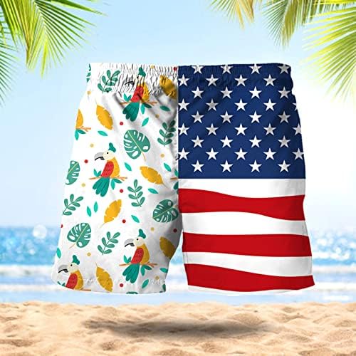 Treino de verão shorts masculino masculino short casual calças bandeira de retalhos impressos de retalhos esportes praia 4x nadar