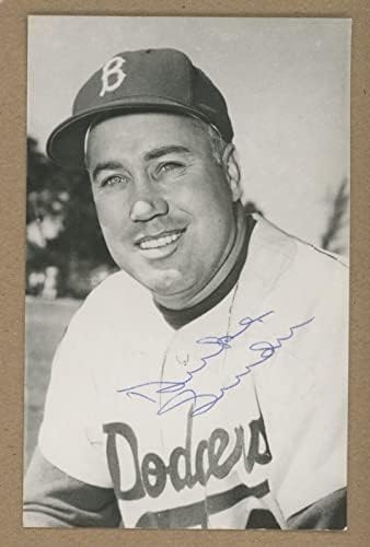 Duke Snider Brooklyn Dodgers assinou um cartão postal vintage com o holograma B&E - assinaturas de corte da MLB