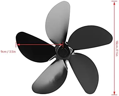 XPSSJMU Fan fogão alimentado por calor, 5 folhas de lareira fã Blade Universal Aluminum Loy Lower Powerd Stove Fan Blade Substituição