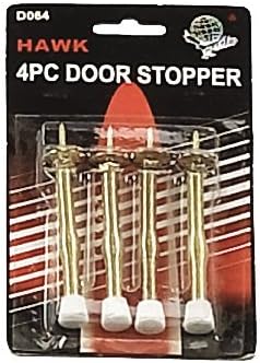 Pacote de 4 peças ToolUSA de stoppers de porta de mola com pontas de borracha para proteger as paredes: HW-90064