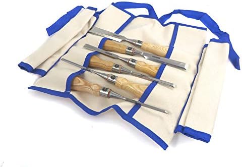 NAREX 6 peças Richter Chisel de borda chanfralhe extra em 9 bolsos de tela de bolso Roll