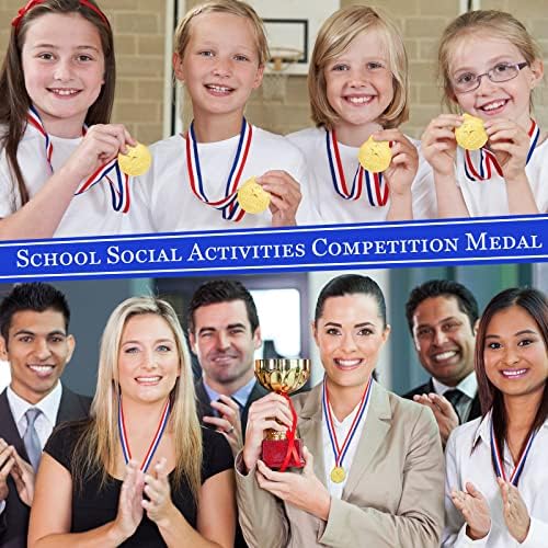 Gold Winner Medals, Gold Award Medals Football With Neck Ribbons Metal Winner Awards for Kids Sports Competition, talento Show,