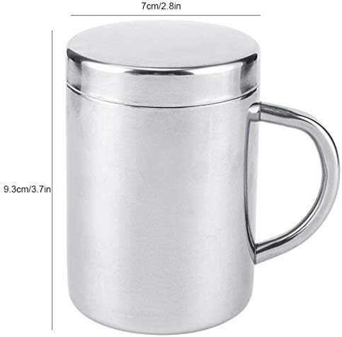 Caneca de café em aço inoxidável BordStract com tampa e alça, caneca de café de viagem, 220ml/300ml de parede dupla de parede de canecas de café para canecas de café para chá de água quente