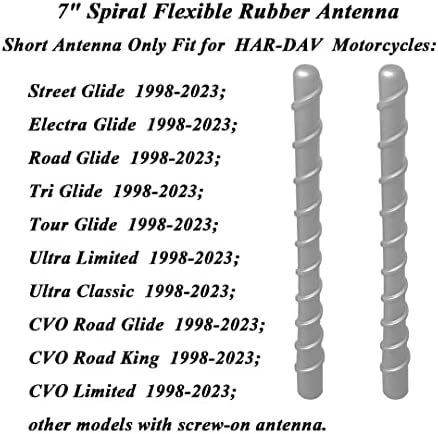 Antena curta para Harley Davidson Touring | Glide da rua | Electra Glide | Glide da estrada | Tri Glide | Ultra Limited/Classic,