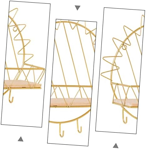 Veemaon 1pc Montado com a parede Montada prateleiras de parede Montada nas paredes prateleiras flutuantes de parede Sundries Pia de pia de ferro dourado