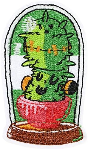 JPT - Cactus Planta fofa Appliques bordados Ferro/costurar em patches Citão de logotipo Cute