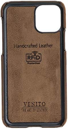 Venito Florence Leather Cartlet Caixa de telefone compatível com iPhone 11 - Extra Seguro com bloqueio RFID - carteira de telefone