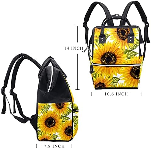 Mochila de saco de fraldas vbfofbv, mochila de viagem multifuncional, girassóis florais