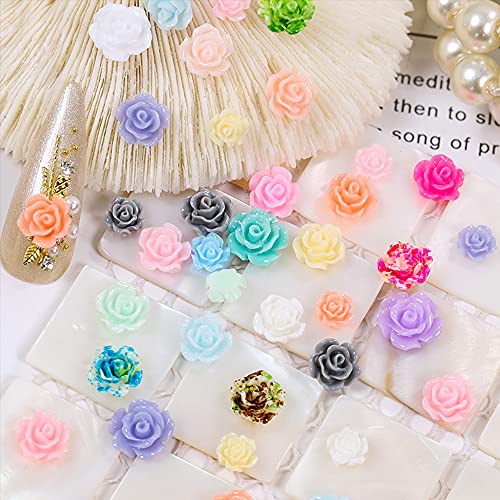 FLOR FLOR UNID CHARMS Decoração 12 Cores Rospa Decalques de Glitter Glitter Design 2021 Designer 3D UNIGHT BLOTBACK FLOR DE FLOR ACRYLIC Jóias para mulheres Acessórias de salão de unhas-60pcs