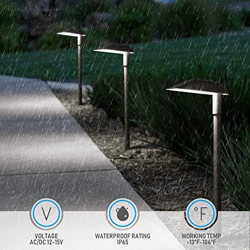 LEONLITE 12 LED LED LUZES DE VIA DE TENSÃO BAIXA, 5W 400LM 12-15V AC/DC, 23,4 polegadas Pathway Path Down Lighting, Luz de entrada de automóveis ao ar livre de paisagem ultra brilhante, à prova d'água IP65, 5000k Day Light