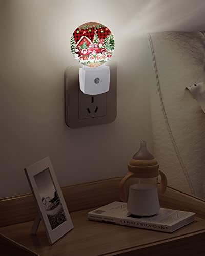 Luz noturna da xadrez de Natal para crianças, adultos, meninos, meninas, criança, viveiro de bebês, banheiro, quarto higiênico banheiro portátil plug in Wall Night Light Sensor automático Xmas Gnome Red Carman Snowman Pine