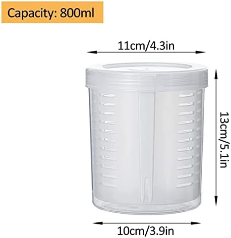 Masera 2 picles jar xícaras de picles com inserção de filtro, separação seca de separação de plástico contêiner de armazenamento