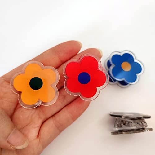4 clipes de flores clipes coloridos fofos para segurar lanches, empréstimos em papel, notas pegajosas, desktop de armazenamento para