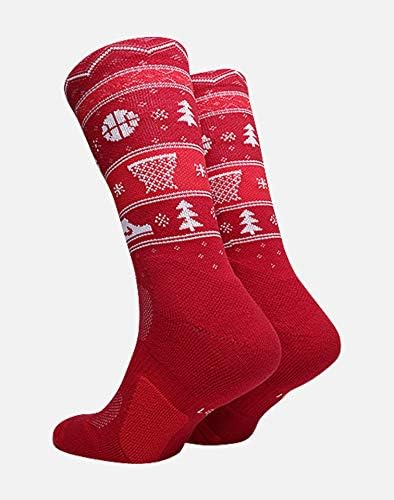 Nike Elite Basketball Christmas Socks Grande vermelho, branco SX7866-687