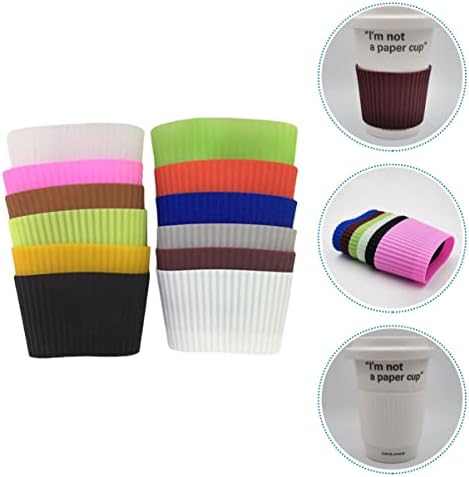 Zerodeko 36 PCs Silicone Cup Sleeve Glass Tampe Sleeves simples de xícara