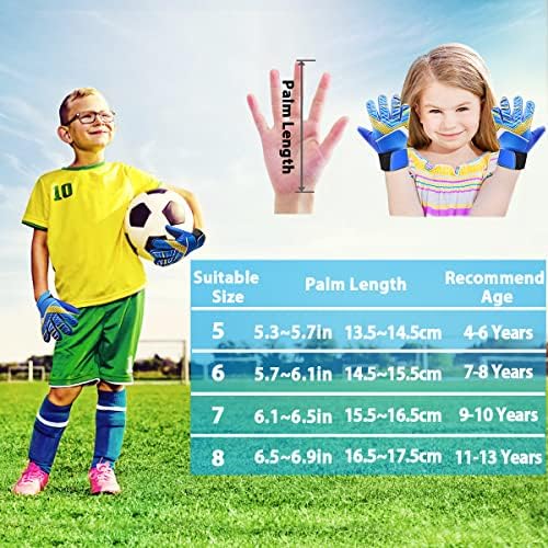 Jalunth Goalie Soccer Luves Kids Kids Youth Goal Guard de campo Glove meninos meninas em relevo o LATEX PALM DE LATEX PALM MOLO