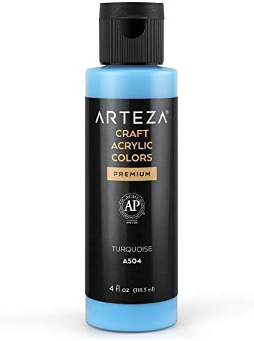 Pintura acrílica artesanal Arteza, A001 Titanium White, garrafas de 4fl Oz, tintas acrílicas foscas, à base de água, misturáveis