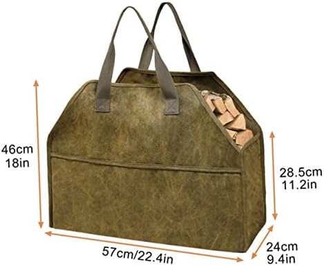 Valiclud 3 PCs Armário resistente a lenha de grande capacidade de grande capacidade de água portável bolsa espessada alça de suporte Woodpile com viagem carregando bolsa de caldo de armazenamento de armazenamento ao ar livre incêndio